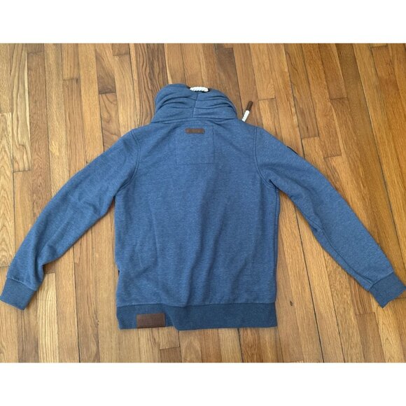 Naketano The Poets Choice Women's Cowl Neck Raglan Blue Zip Jacket Size M - Picture 7 of 10